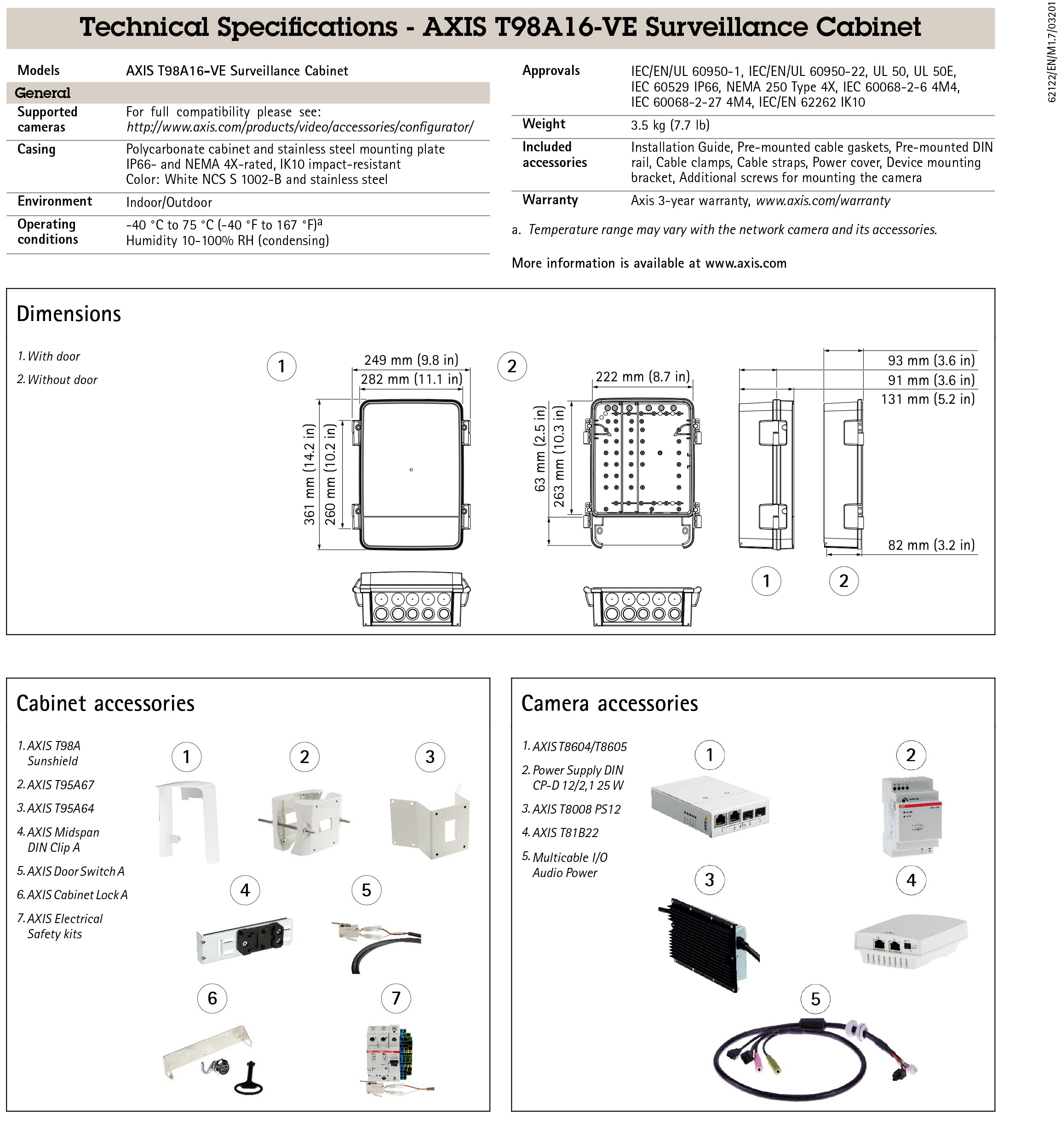AXIS T98A16-VE Surveillance Cabinet