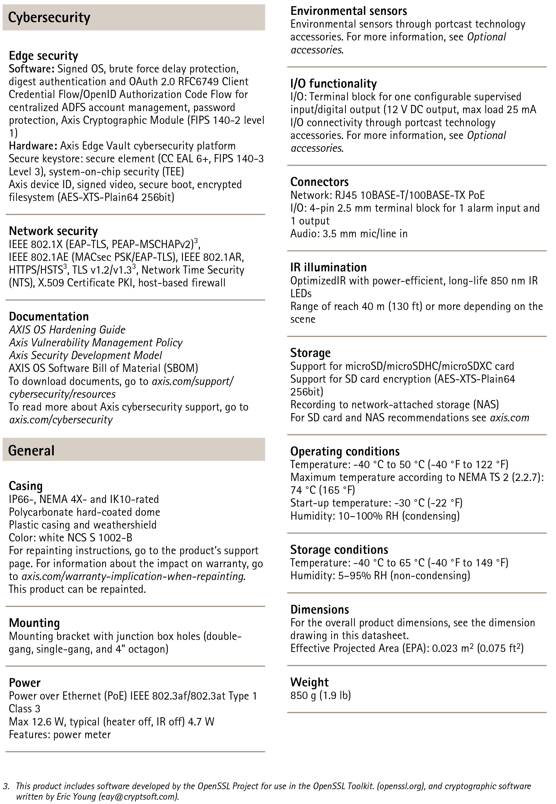 AXIS P3277-LVE Dome Video Camera