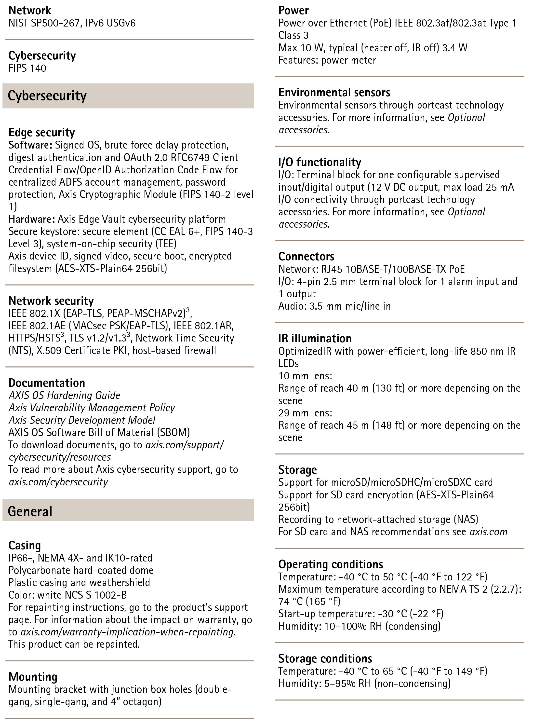 AXIS P3275-LVE Dome Video Camera 