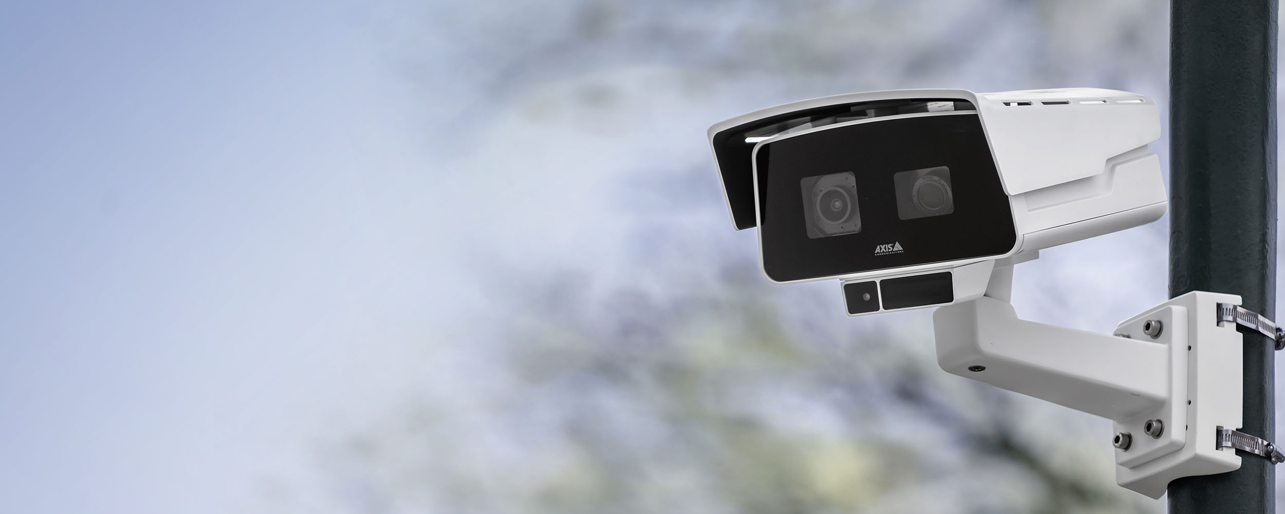 AXIS P1518-LE Video Camera on a pole-mount.